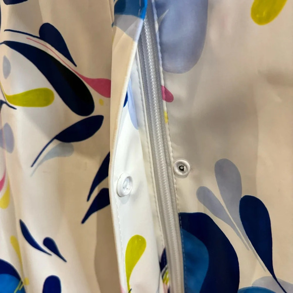 HELLY HANSEN Sz S Moss  Floral Hooded Pockets Drawstring Rain Coat Jacket NWOT - Picture 5 of 13